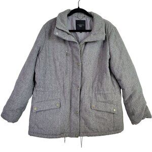 Talbots Women's 80% Wool Light Grey Cinch Waist Lined Coat/Jacket Size 1X